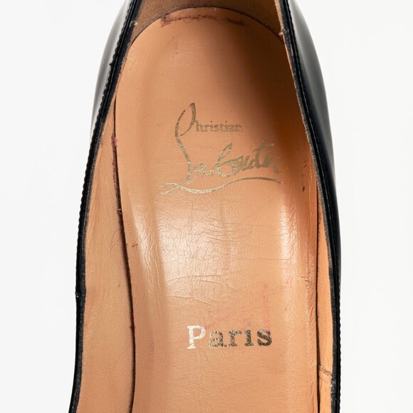 Christian Louboutin Yoyo 100 Black Patent Calf Leather Peep-Toe Pumps - Picture 9 of 9
